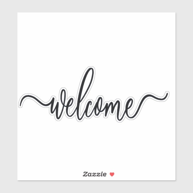 Elegant cursive welcome text sticker (Sheet)