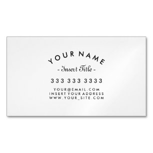 Elegant Curved Text Professional Magnetic Business Card