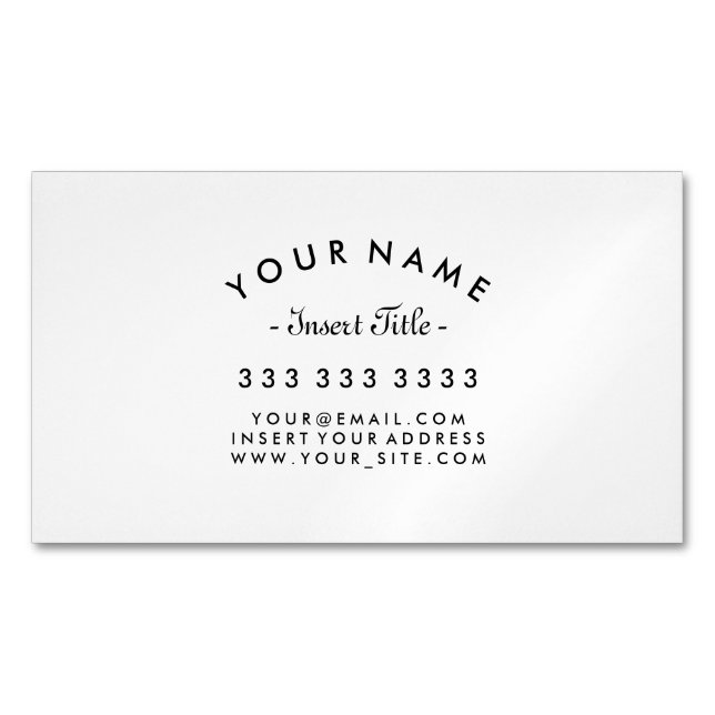 Elegant Curved Text Professional Magnetic Business Card (Front)