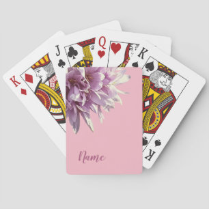 Elegant Cusom Name floral Playing Cards