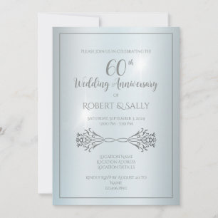 Elegant Custom 60th Wedding Anniversary Party  Invitation