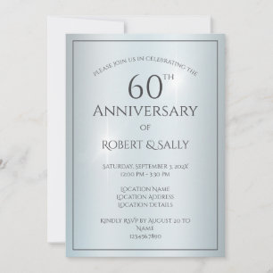 Elegant Custom 60th Wedding Anniversary Party  Invitation