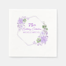 Elegant Custom 75th Birthday Lavender Floral      
