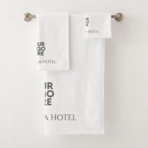 Elegant Custom Add Logo Business Hospitality Hotel Bath Towel Set