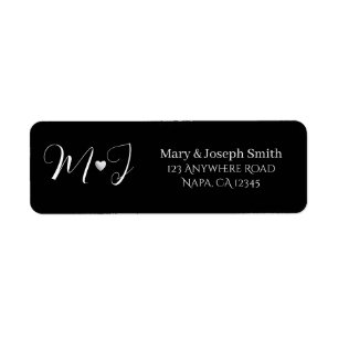 Elegant Custom Black And White Wedding Monogram