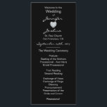 Elegant Custom Black Heart Wedding Programs Programme<br><div class="desc">Greet your guests at your wedding church ceremony with these elegant personalised programs.  DIY templates for you to edit as you wish. Black background can be chnged to any colour. Faux diamond heart to add some little sparkle.  CONTACT DESIGNER for other variations.</div>