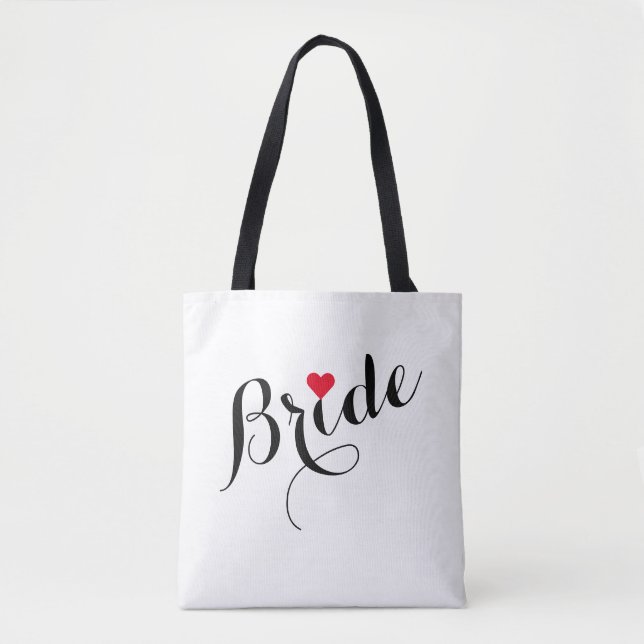 Elegant Custom Bride Bridal Shower Wedding Party Tote Bag (Front)