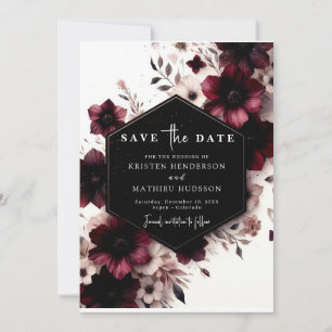 Elegant Custom Burgundy Wedding Save The Date