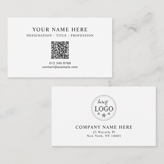 Elegant Custom Business Card Designed for Professi (Front/Back)