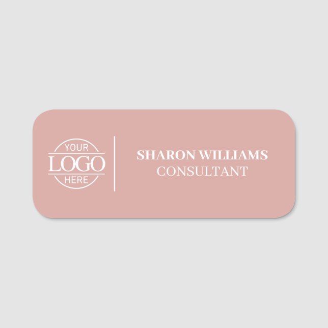 Elegant Custom Business Logo Employee Magnetic Name Tag (Front)