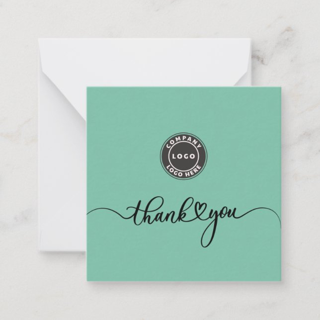 Elegant Custom Business Logo Thank You Card (Front)