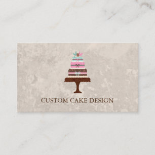 Elegant Custom Cake Design Decorating Business Car Business Card