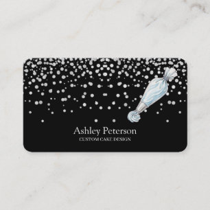 Elegant Custom Cake Design Decorating Business Card