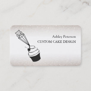 Elegant Custom Cake Design Decorating Business Card