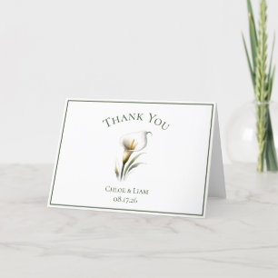 Elegant Custom Calla Lily Flower Wedding Thank You