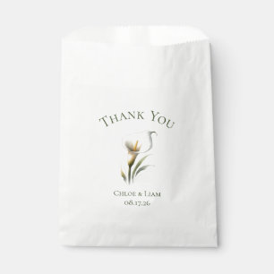 Elegant Custom Calla Lily Flower Wedding Thank You Favour Bags