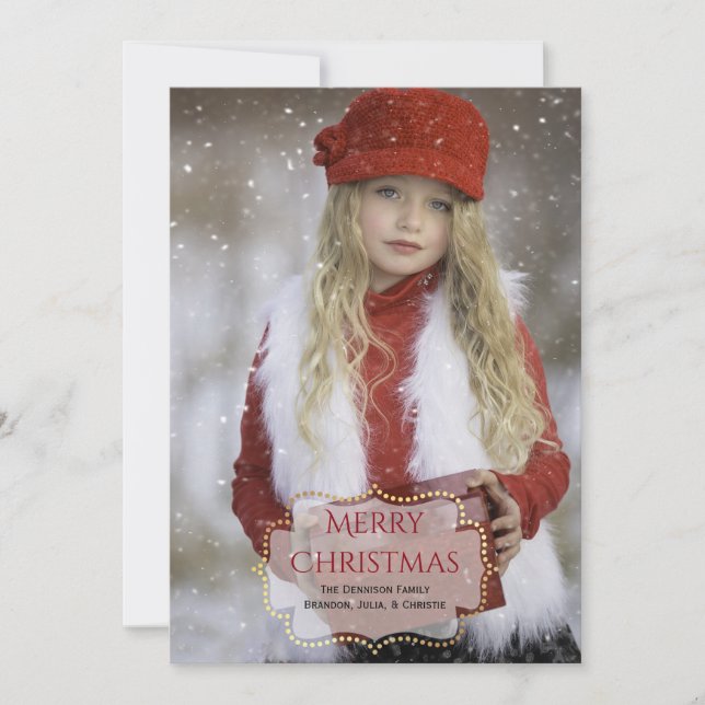 Elegant Custom Christmas Photo Card (Front)