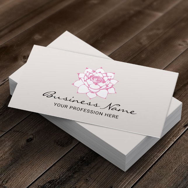 Elegant Custom Colour Lotus Flower Salon & SPA Business Card (Creator Uploaded)