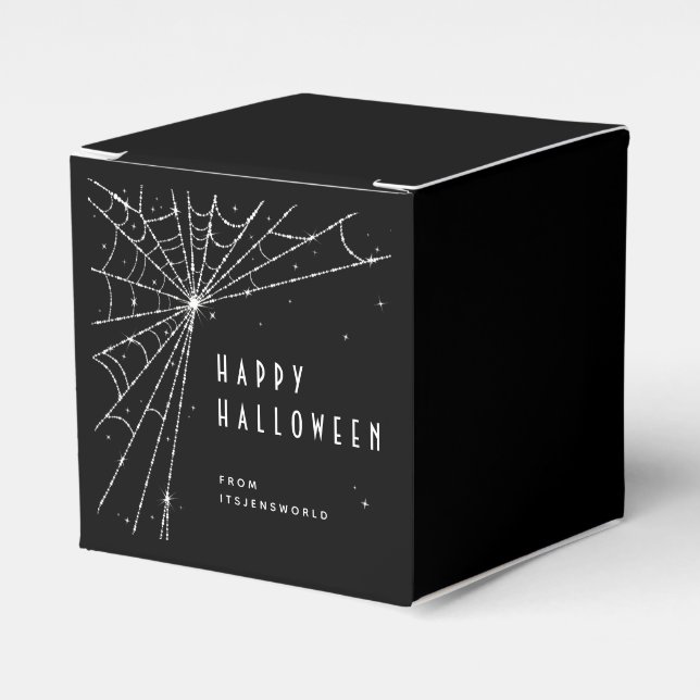 Elegant Custom Colour Spider Web Halloween Favour Box (Front Side)