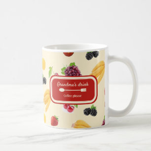 Elegant Custom colourful fruits recipe pattern Coffee Mug