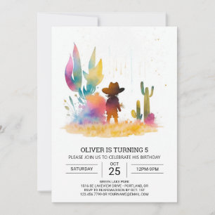 Elegant Custom Cowboy Birthday Invitation