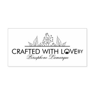 Elegant Custom Crafted with Love Self Inking Stamp