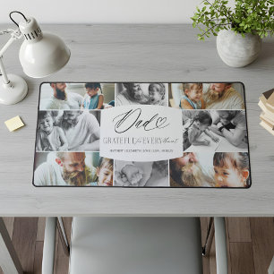 Elegant Custom Dad Photo Collage Father Keepsake Desk Mat