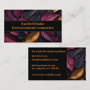 Elegant Custom Dark Leaves Design Business Card