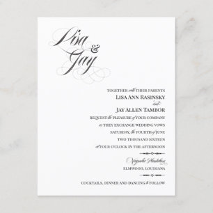 Elegant custom design wedding invitation
