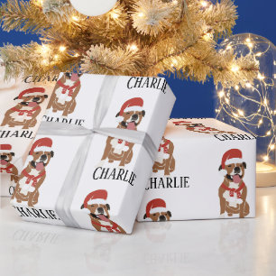 Elegant & Custom Dog name Wrapping Paper 