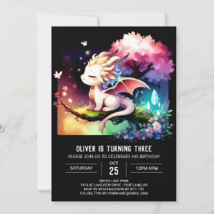 Elegant Custom Dragon Birthday Invitation