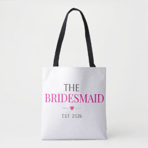 Elegant Custom Est. Date Bridesmaid Tote Bag