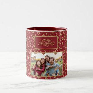 Elegant Custom Family Photo Christmas Mug