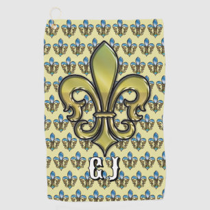 Elegant Custom Fleur De Lis Golf Design Golf Towel