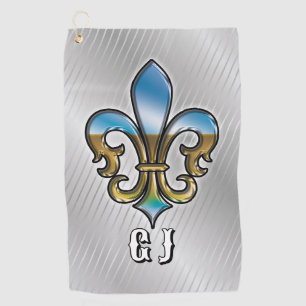 Elegant Custom Fleur De Lis Golf Design Golf Towel