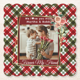 Elegant Custom Gift for Mum Mothers Day 1 Photo  Paper Coaster