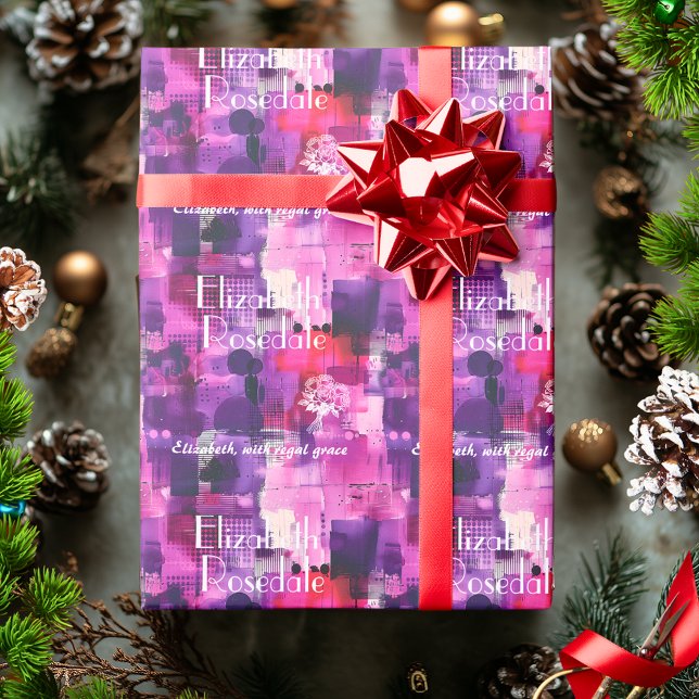 Elegant Custom Gift Wrap with Purple Monochrom (Creator Uploaded)