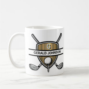 Elegant Custom Golf Monogram Design Coffee Mug