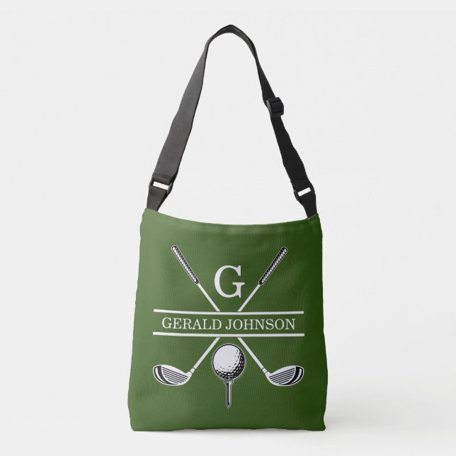 Elegant Custom Golf Monogram Design Crossbody Bag (Front)