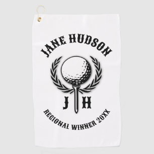 Elegant Custom Golf Monogram Design Golf Towel