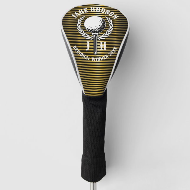 Elegant Custom Golf Monogram Design Head Cover (Front)