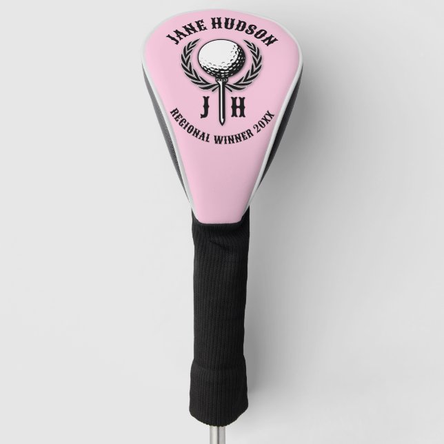 Elegant Custom Golf Monogram Design Head Cover (Front)