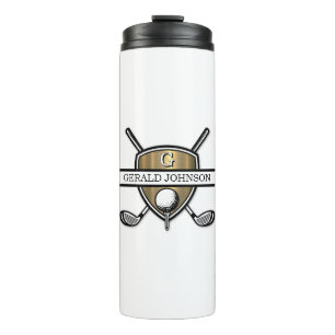Elegant Custom Golf Monogram Design Thermal Tumbler