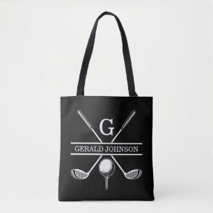 Elegant Custom Golf Monogram Design Tote Bag