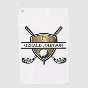 Elegant Custom Golf Monogram Design Towel