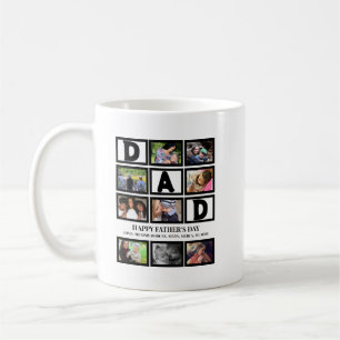 Elegant Custom  Happy Fathers Day 9 Photo Collage  Coffee Mug
