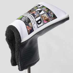 Elegant Custom Happy Fathers Day 9 Photo Collage Golf Head Cover