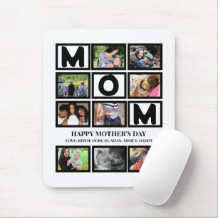 Elegant Custom  Happy Mothers Day 9 Photo Collage  Mouse Mat