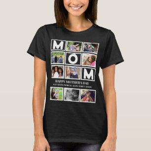 Elegant Custom Happy Mothers Day 9 Photo Collage T-Shirt