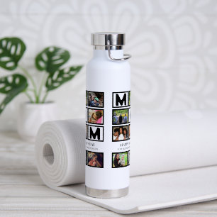Elegant Custom  Happy Mothers Day 9 Photo Collage  Water Bottle